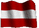 Wehende &ouml;sterreichische Flagge